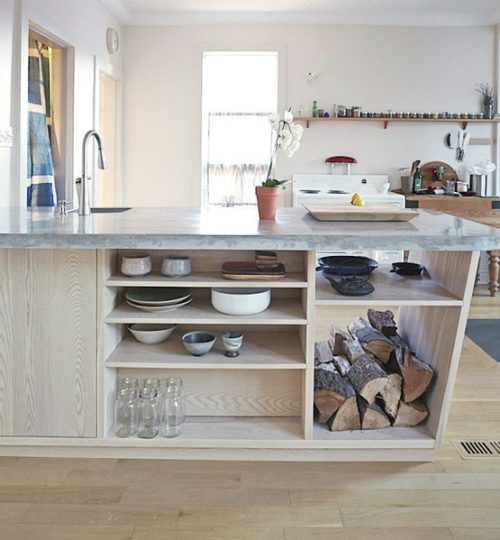 Contemporary kitchen (concrete countertop)